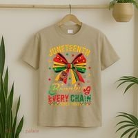 Coquette Juneteenth Breaking Every Chain Since 1865 T-Shirt thumb 2
