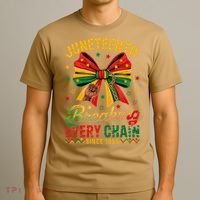 Coquette Juneteenth Breaking Every Chain Since 1865 T-Shirt thumb 3
