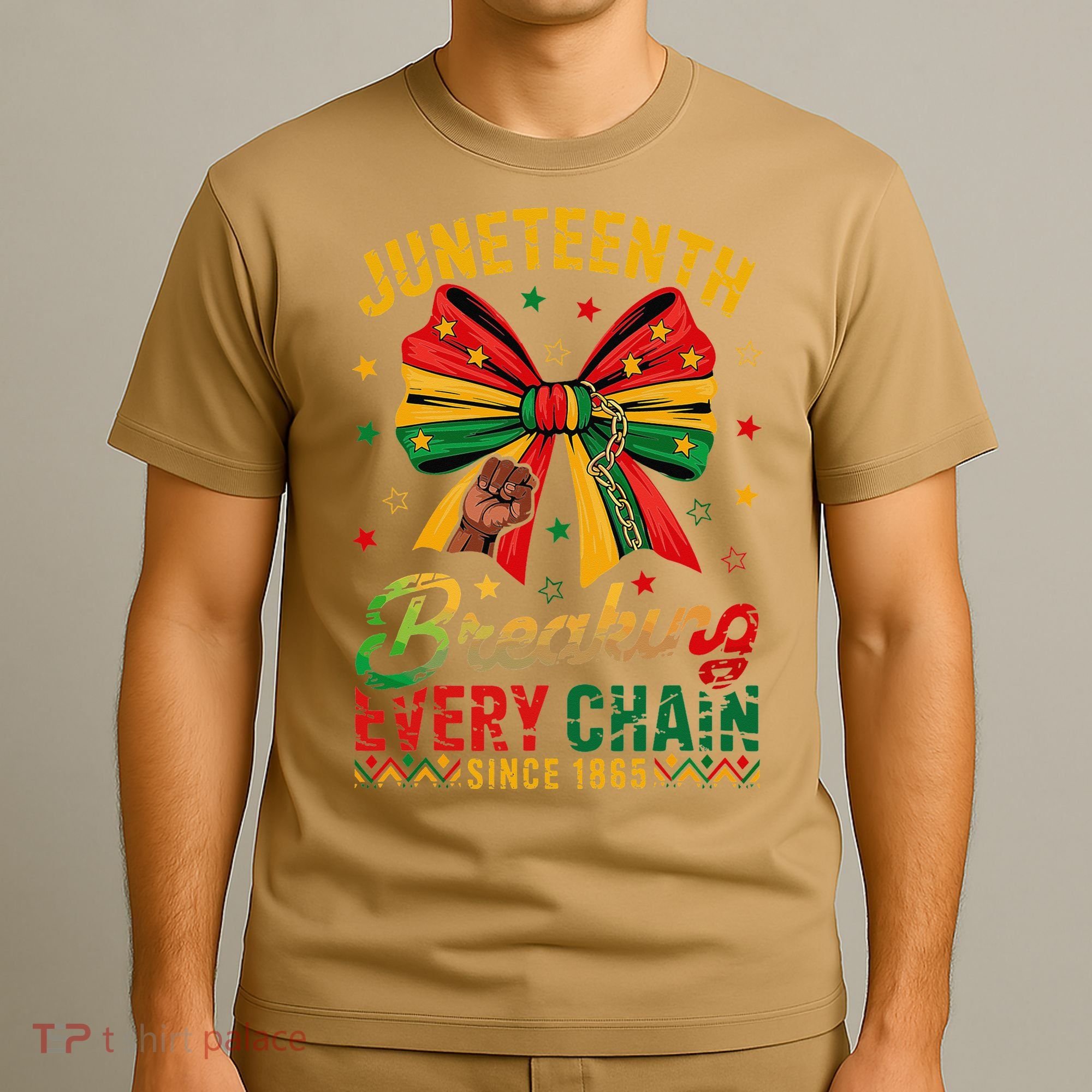 Coquette Juneteenth Breaking Every Chain Since 1865 T-Shirt