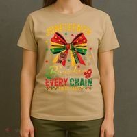 Coquette Juneteenth Breaking Every Chain Since 1865 T-Shirt thumb 4