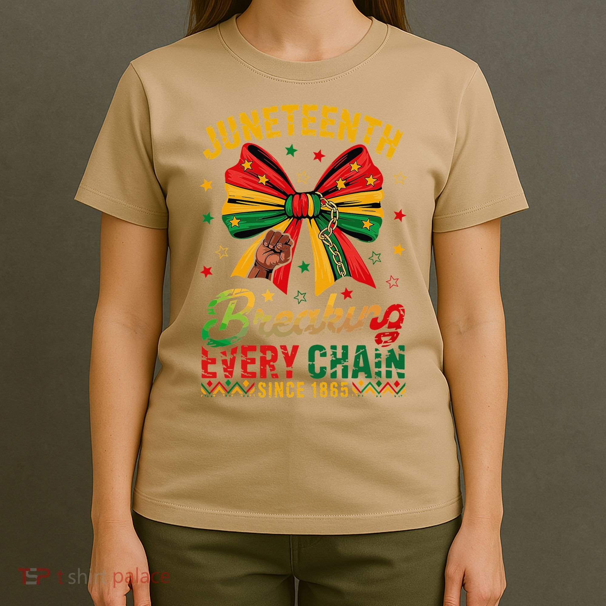 Coquette Juneteenth Breaking Every Chain Since 1865 T-Shirt