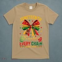 Coquette Juneteenth Breaking Every Chain Since 1865 T-Shirt thumb 5
