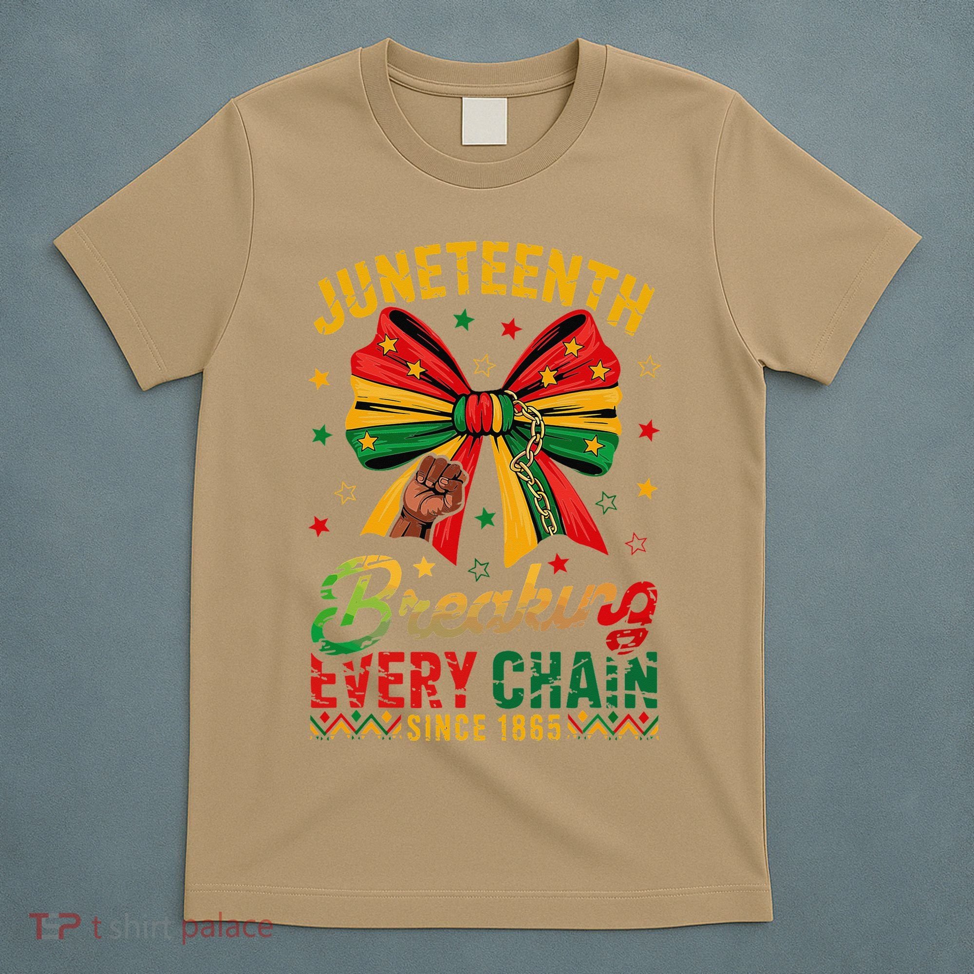 Coquette Juneteenth Breaking Every Chain Since 1865 T-Shirt