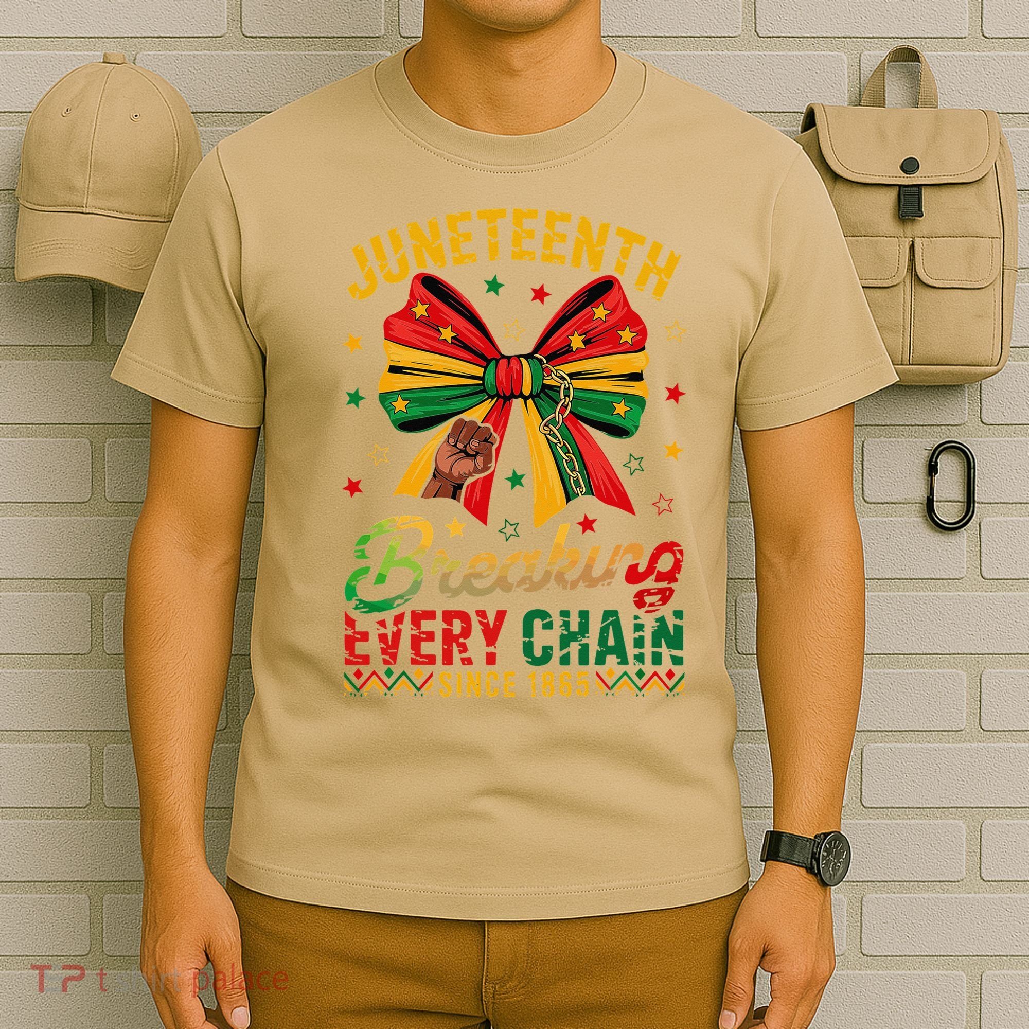 Coquette Juneteenth Breaking Every Chain Since 1865 T-Shirt