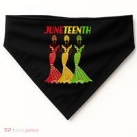 Celebrate Juneteenth Beautiful Black African American Women Attire USA-Made Doggie Bandana thumb 0