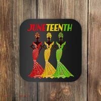 Celebrate Juneteenth Beautiful Black African American Women Attire Coaster thumb 0