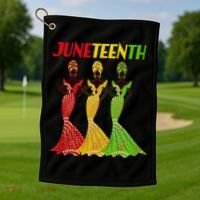 Celebrate Juneteenth Beautiful Black African American Women Attire Golf Towel thumb 1