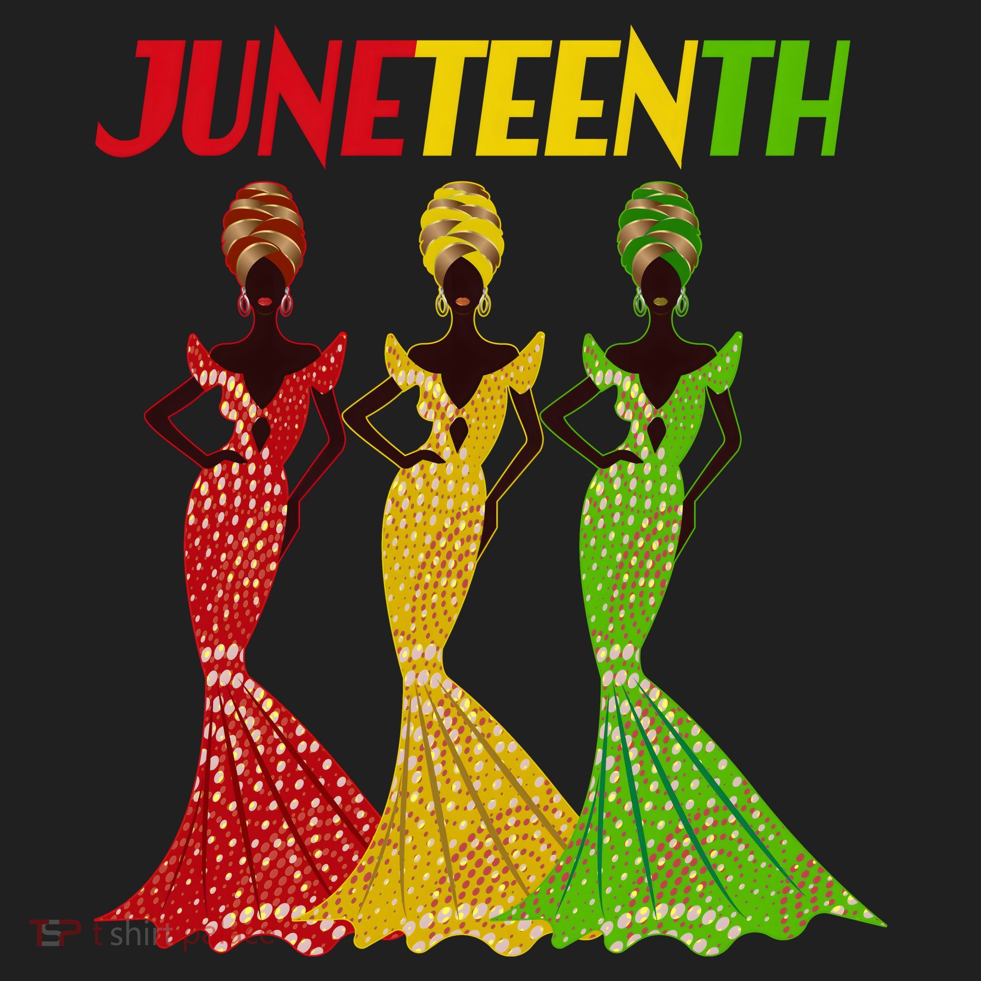 Celebrate Juneteenth Beautiful Black African American Women Attire Golf Towel