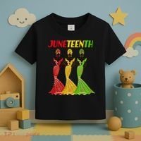 Celebrate Juneteenth Beautiful Black African American Women Attire Toddler T-Shirt thumb 3