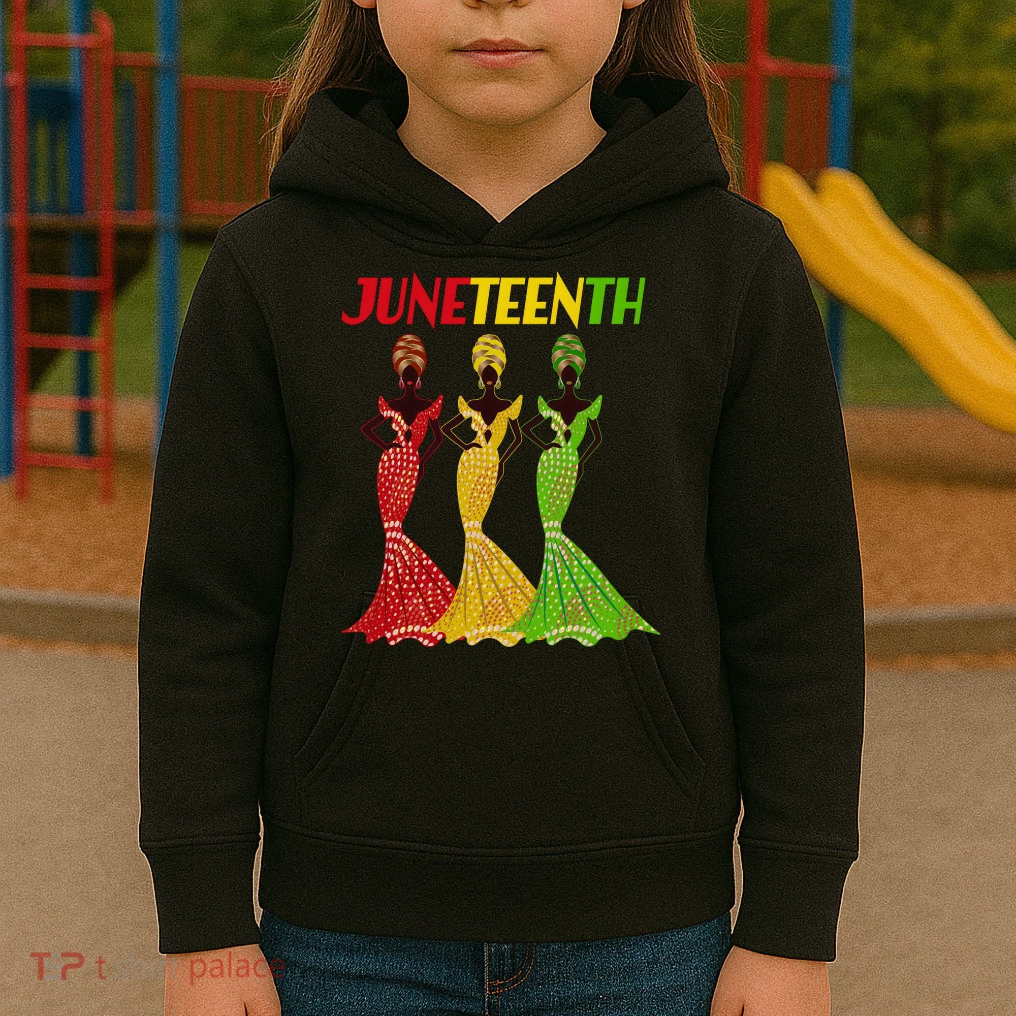 Celebrate Juneteenth Beautiful Black African American Women Attire Kids Hoodie