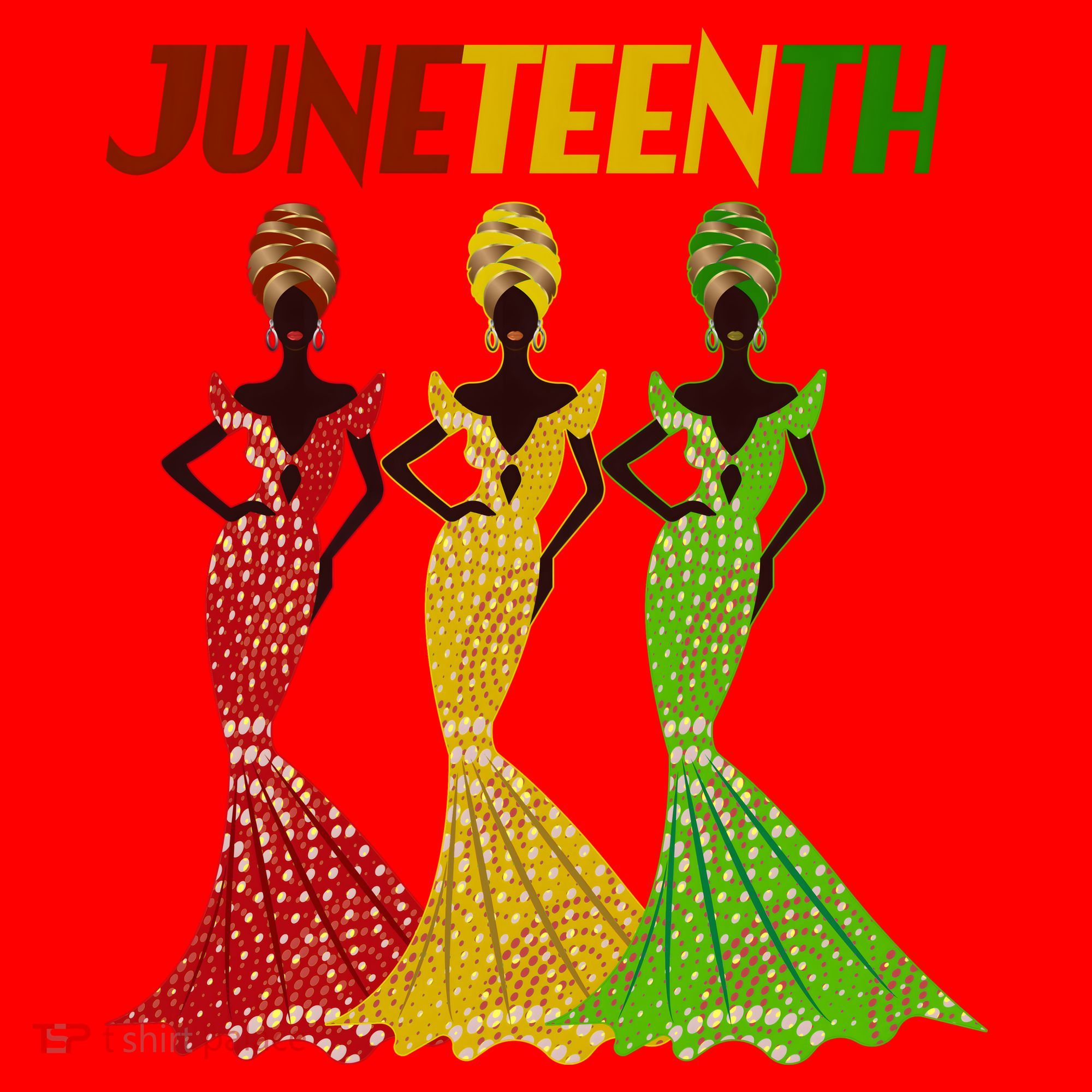Celebrate Juneteenth Beautiful Black African American Women Attire Santa Hat