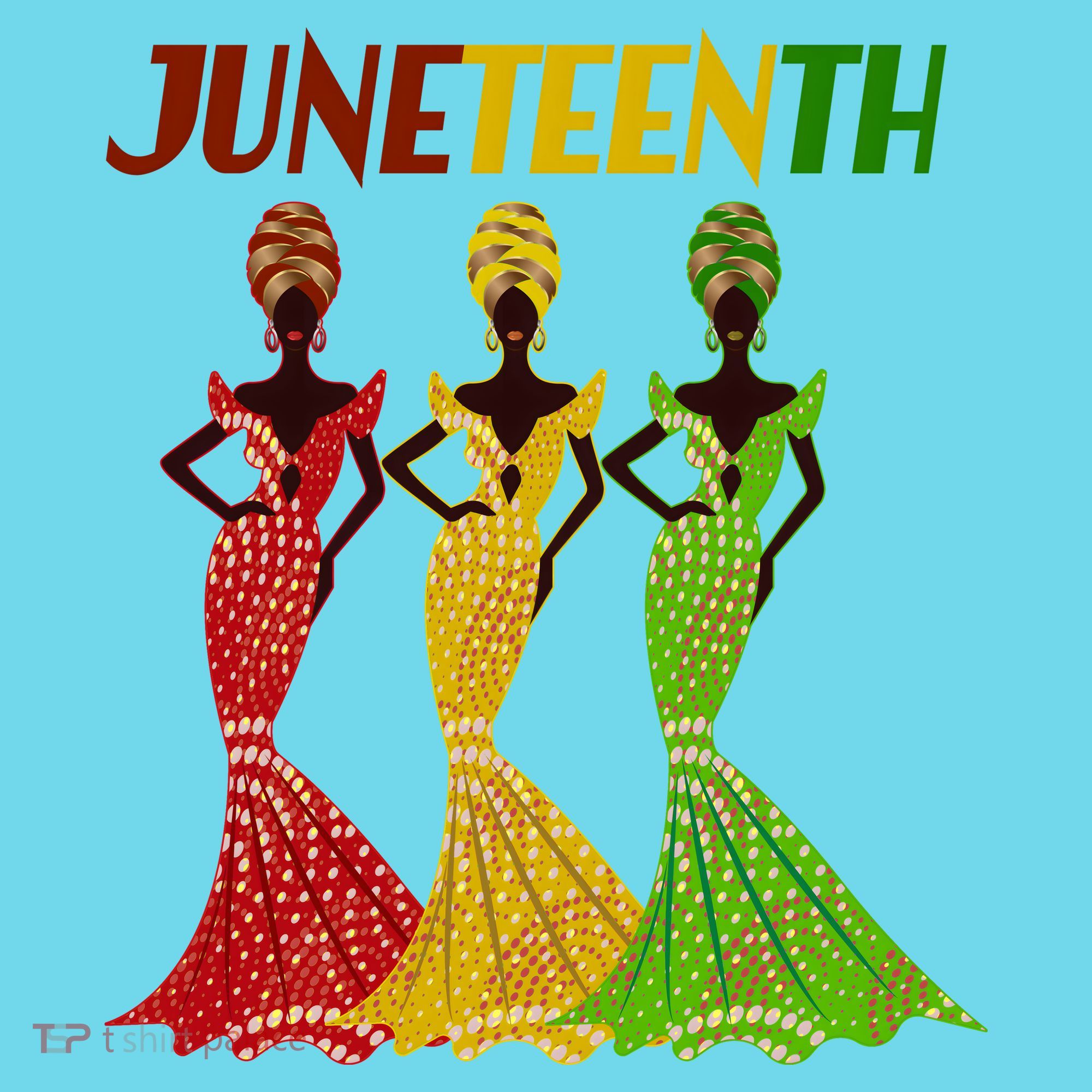 Celebrate Juneteenth Beautiful Black African American Women Attire T-Shirt