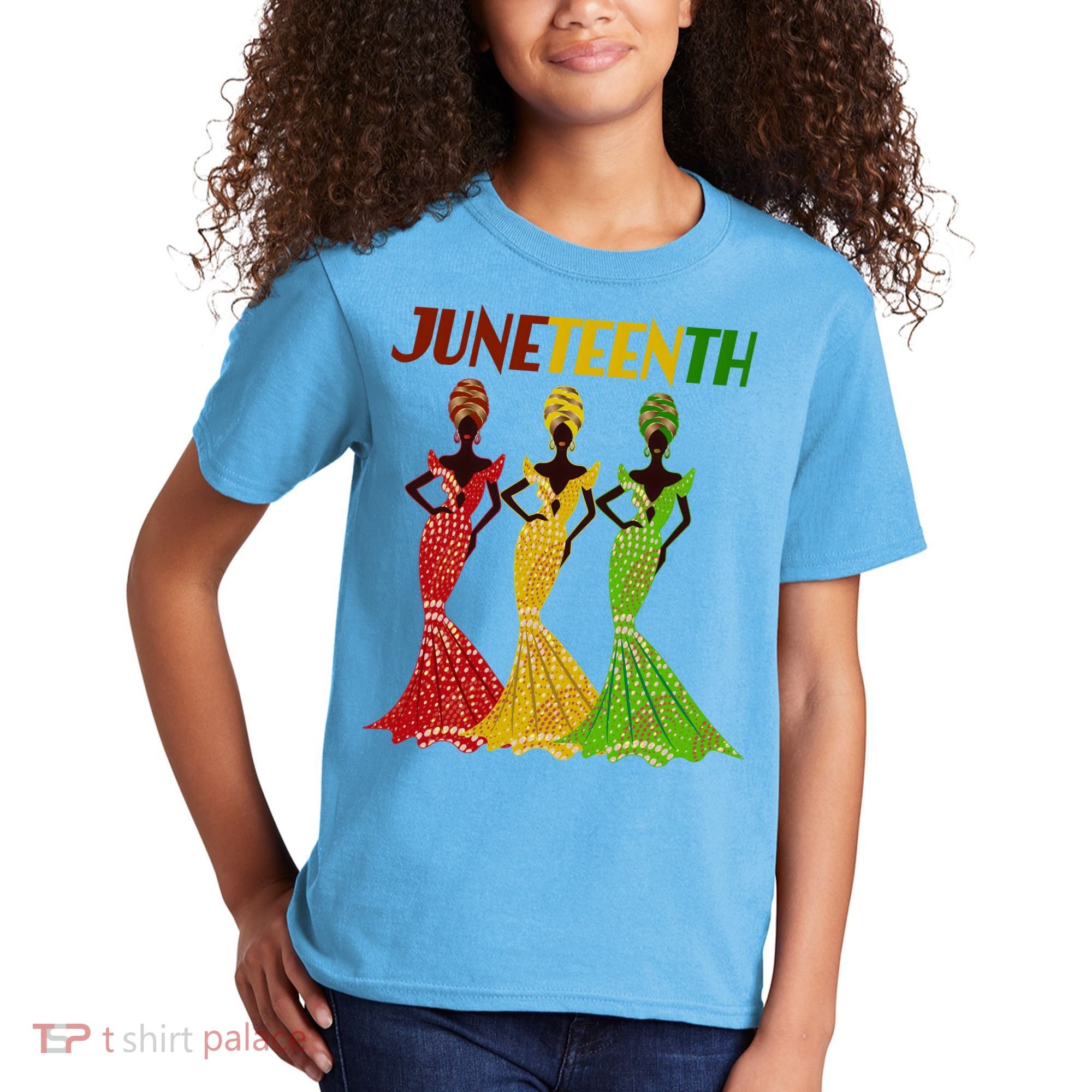 Celebrate Juneteenth Beautiful Black African American Women Attire Kids T-Shirt