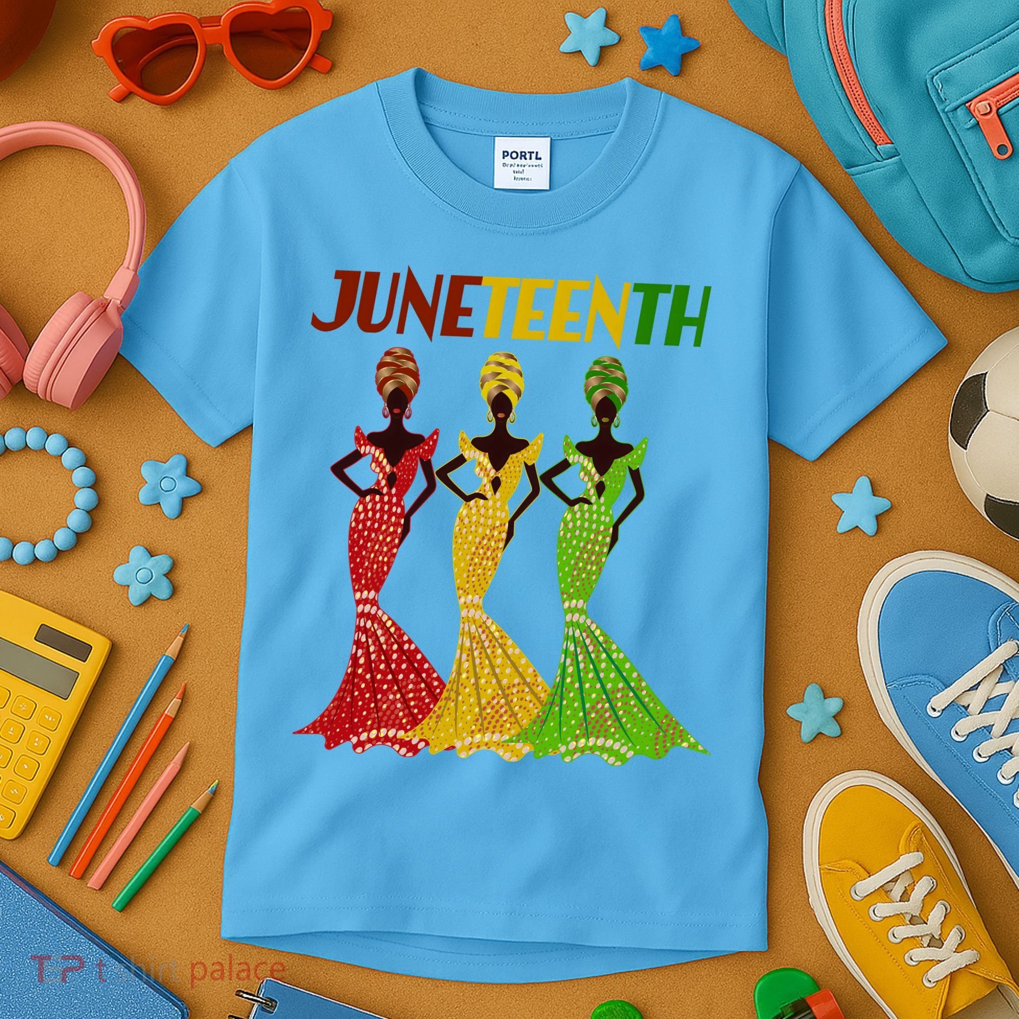 Celebrate Juneteenth Beautiful Black African American Women Attire Kids T-Shirt