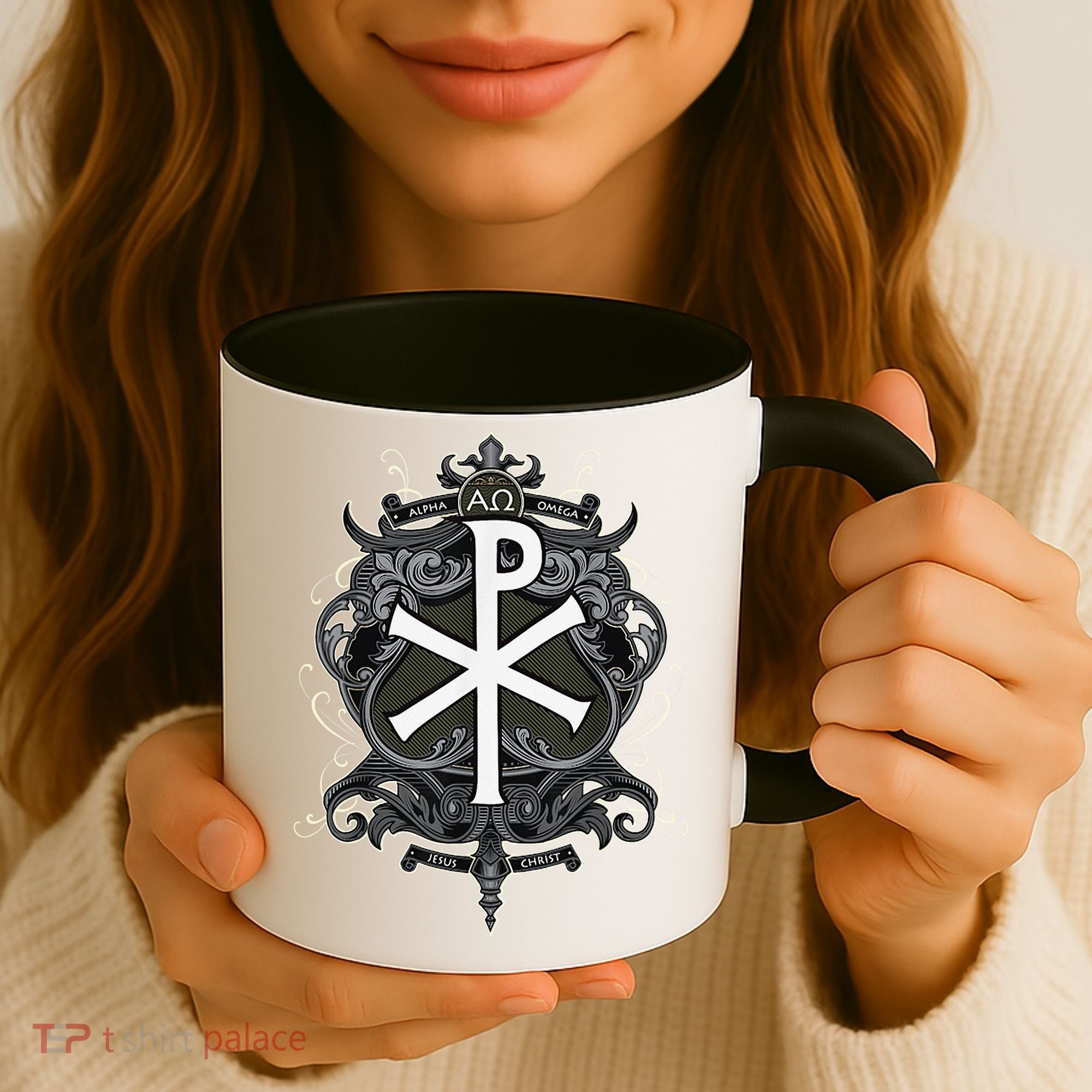 Christogram Jesus Christ Symbol Chi Ro Alpha Omega Catholic Coffee Mug