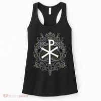 Christogram Jesus Christ Symbol Chi Ro Alpha Omega Catholic Women's Tank Top thumb 0