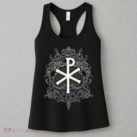 Christogram Jesus Christ Symbol Chi Ro Alpha Omega Catholic Women's Tank Top thumb 3