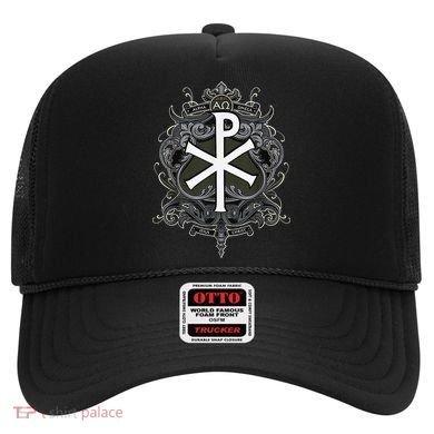 Christogram Jesus Christ Symbol Chi Ro Alpha Omega Catholic Hat