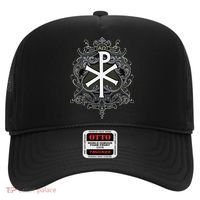 Christogram Jesus Christ Symbol Chi Ro Alpha Omega Catholic Hat thumb 0