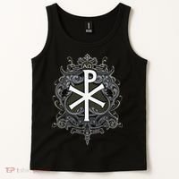 Christogram Jesus Christ Symbol Chi Ro Alpha Omega Catholic Tank Top thumb 2