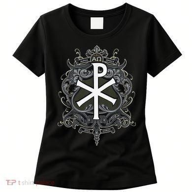 Christogram Jesus Christ Symbol Chi Ro Alpha Omega Catholic Women's T-Shirt