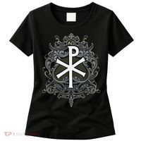 Christogram Jesus Christ Symbol Chi Ro Alpha Omega Catholic Women's T-Shirt thumb 0