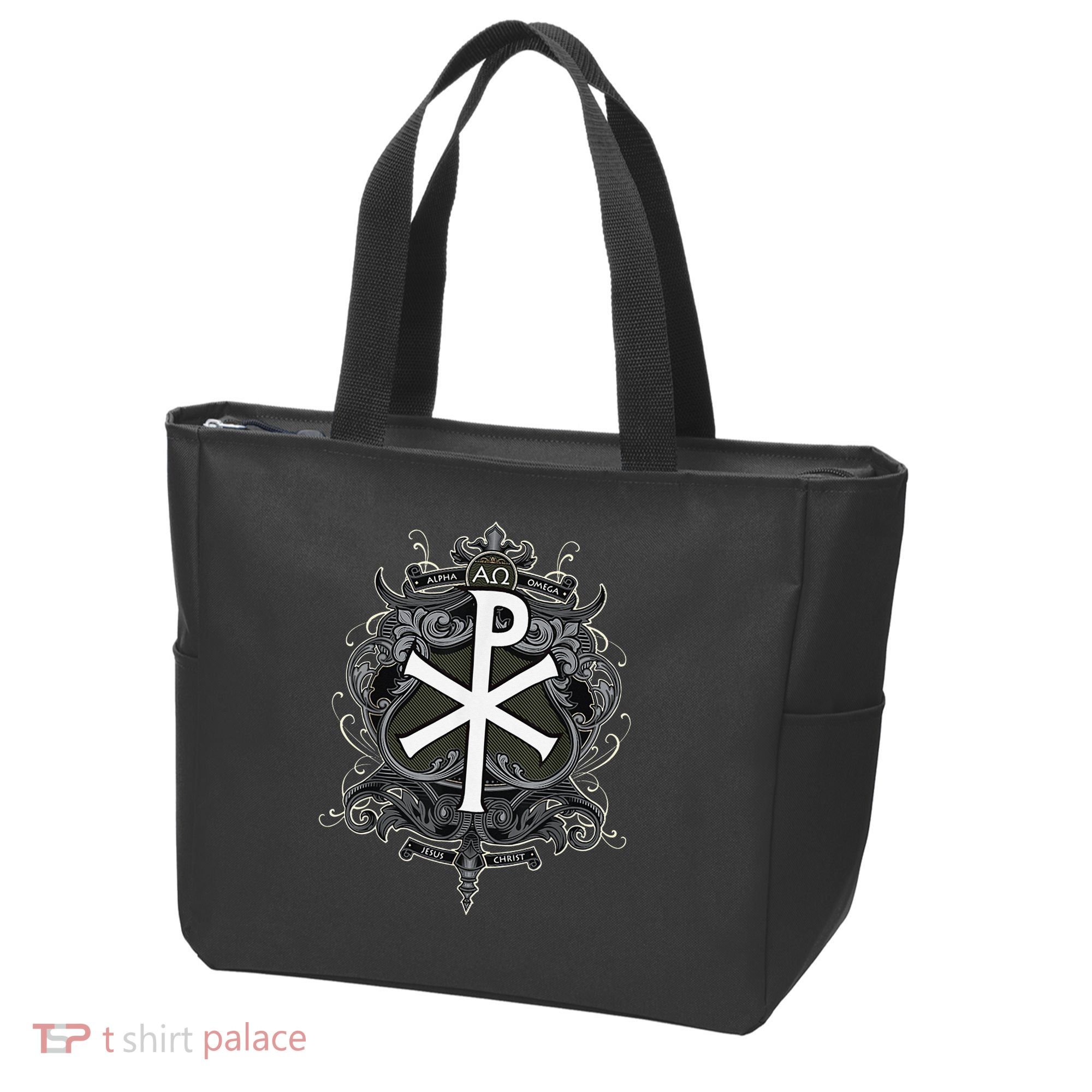 Christogram Jesus Christ Symbol Chi Ro Alpha Omega Catholic Tote Bag