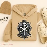 Christogram Jesus Christ Symbol Chi Ro Alpha Omega Catholic Hoodie thumb 4