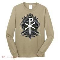 Christogram Jesus Christ Symbol Chi Ro Alpha Omega Catholic Long Sleeve Shirt thumb 0