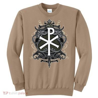 Christogram Jesus Christ Symbol Chi Ro Alpha Omega Catholic Sweatshirt
