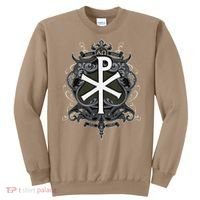 Christogram Jesus Christ Symbol Chi Ro Alpha Omega Catholic Sweatshirt thumb 0