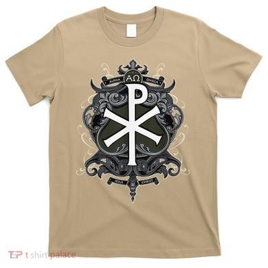 Christogram Jesus Christ Symbol Chi Ro Alpha Omega Catholic T-Shirt
