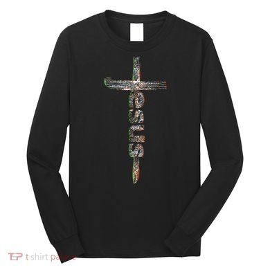 Camo Jesus Cross Long Sleeve Shirt