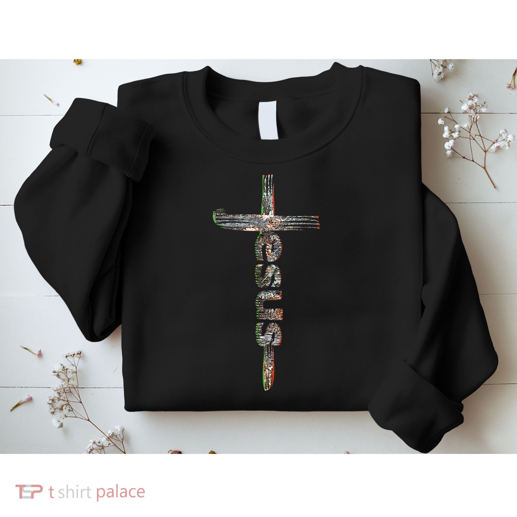 Camo Jesus Cross Sweatshirt