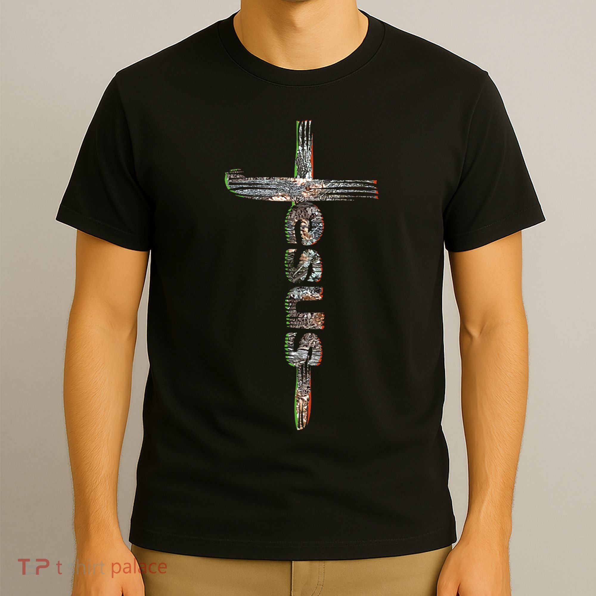 Camo Jesus Cross T-Shirt