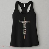 Camo Jesus Cross Women's Tank Top thumb 3