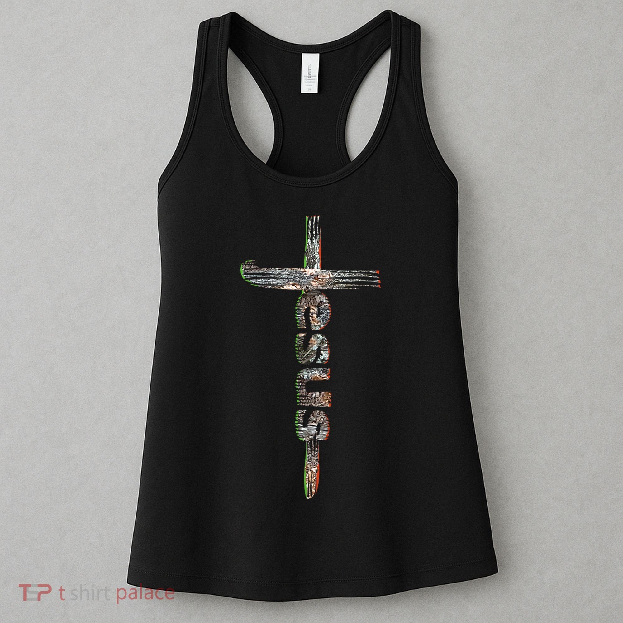 Camo Jesus Cross Women's Tank Top