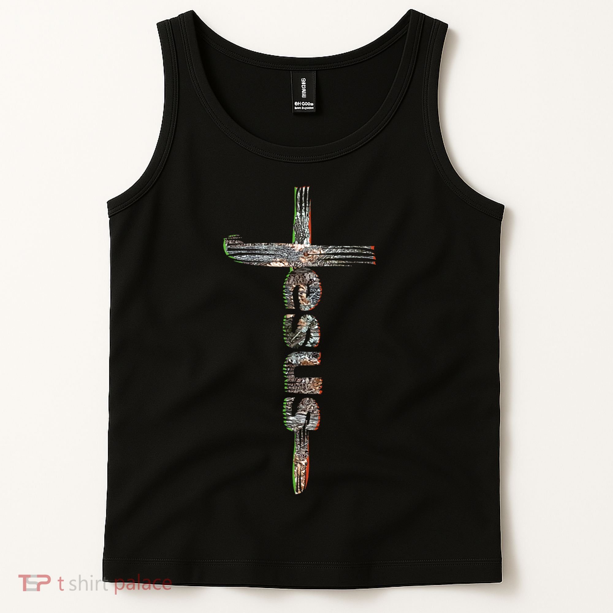 Camo Jesus Cross Tank Top
