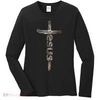 Camo Jesus Cross Women's Long Sleeve Shirt thumb 0