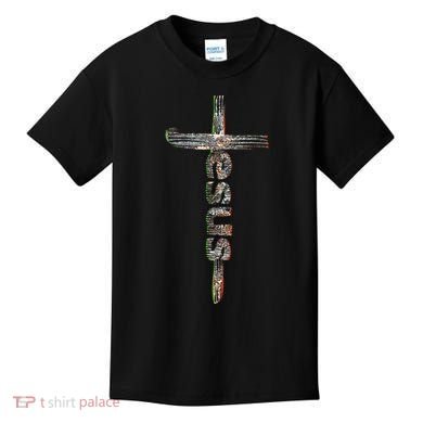 Camo Jesus Cross Kids T-Shirt