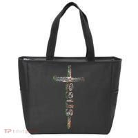 Camo Jesus Cross Tote Bag thumb 0
