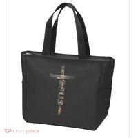 Camo Jesus Cross Tote Bag thumb 3