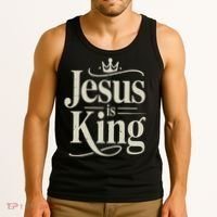 Christian Jesus Christ Is King God Son Tank Top thumb 3