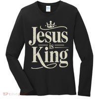 Christian Jesus Christ Is King God Son Women's Long Sleeve Shirt thumb 0