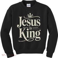 Christian Jesus Christ Is King God Son Kids Sweatshirt thumb 0