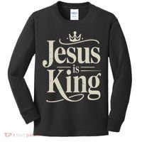 Christian Jesus Christ Is King God Son Kids Long Sleeve Shirt thumb 0