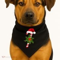 Christmas Jolly Candy Cane USA-Made Doggie Bandana thumb 1
