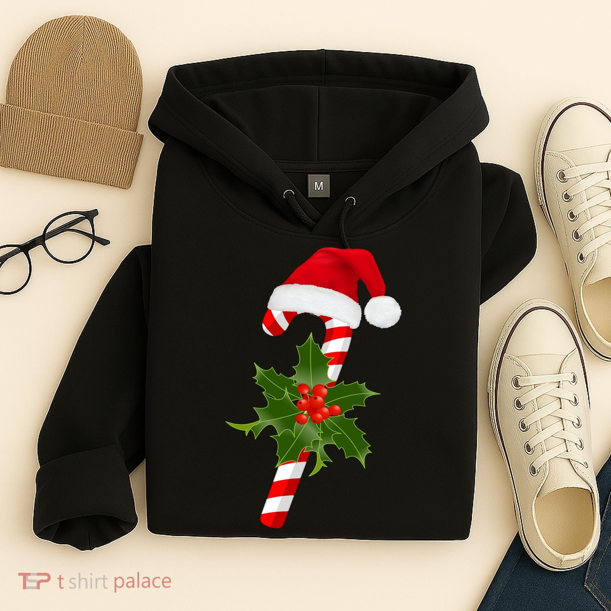 Christmas Jolly Candy Cane Hoodie