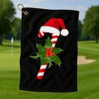 Christmas Jolly Candy Cane Golf Towel thumb 1
