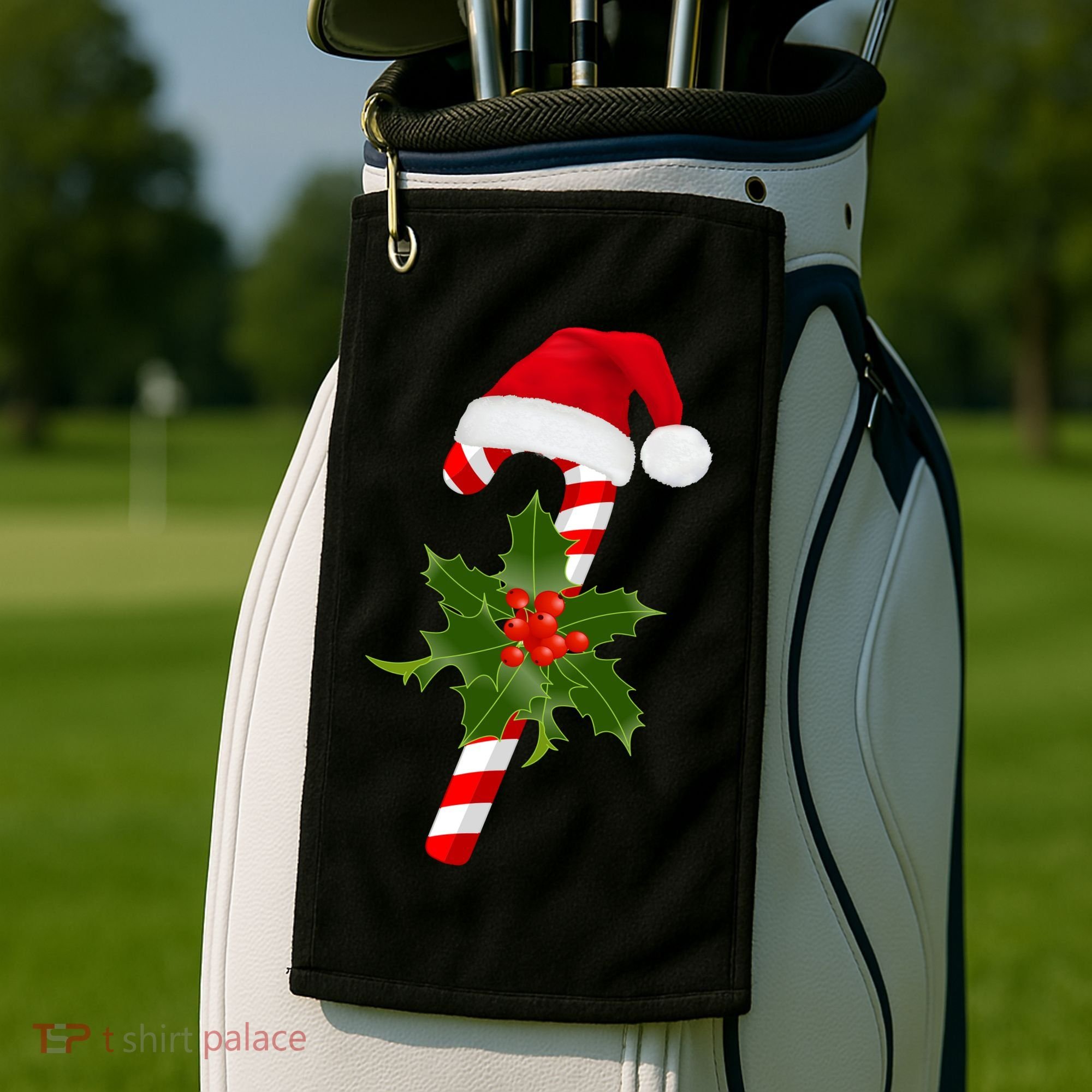 Christmas Jolly Candy Cane Golf Towel